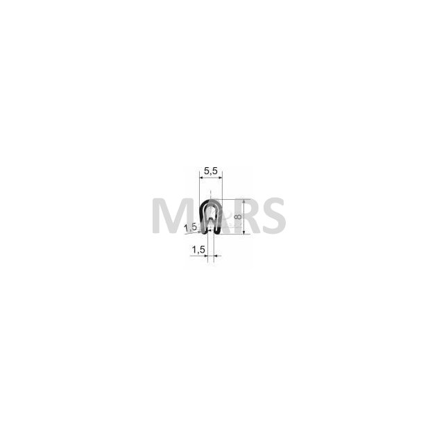 U-profil s kovovou výstužou 1,5×8 mm – lemovací